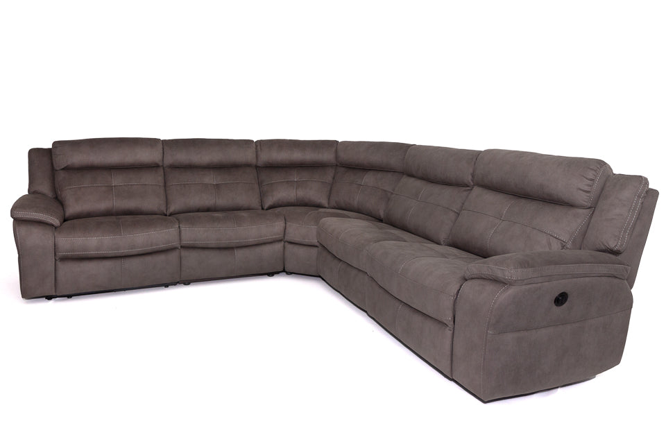 Yvette - Grey Fabric Power Recliner Corner Sofa