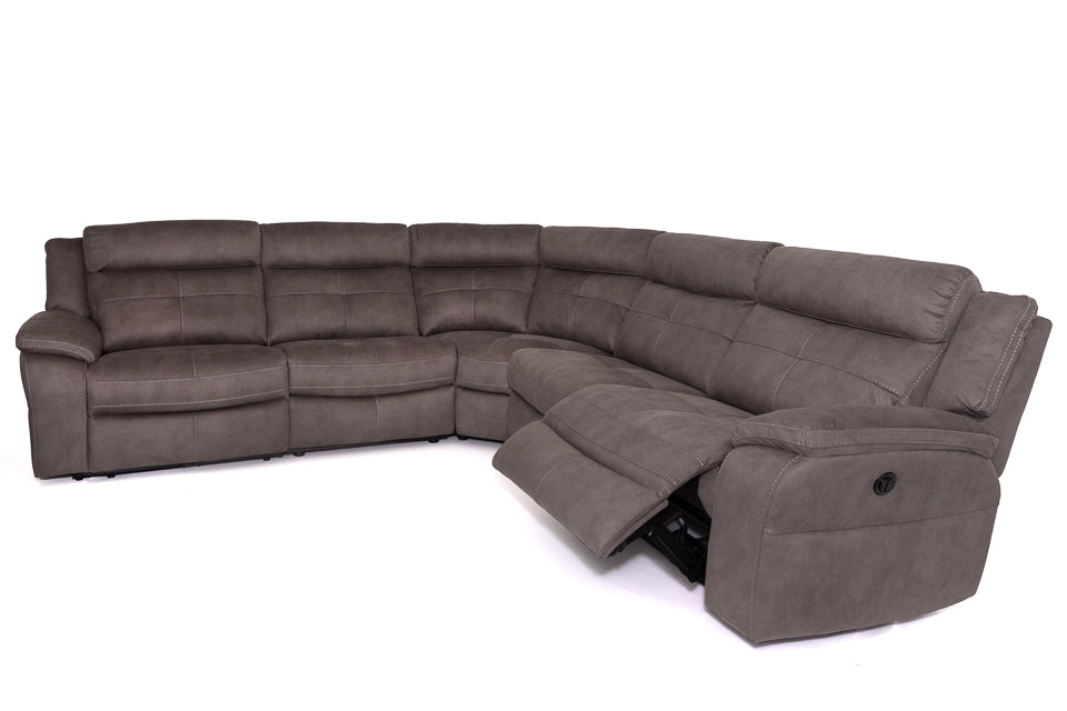 Yvette - Grey Fabric Power Recliner Corner Sofa