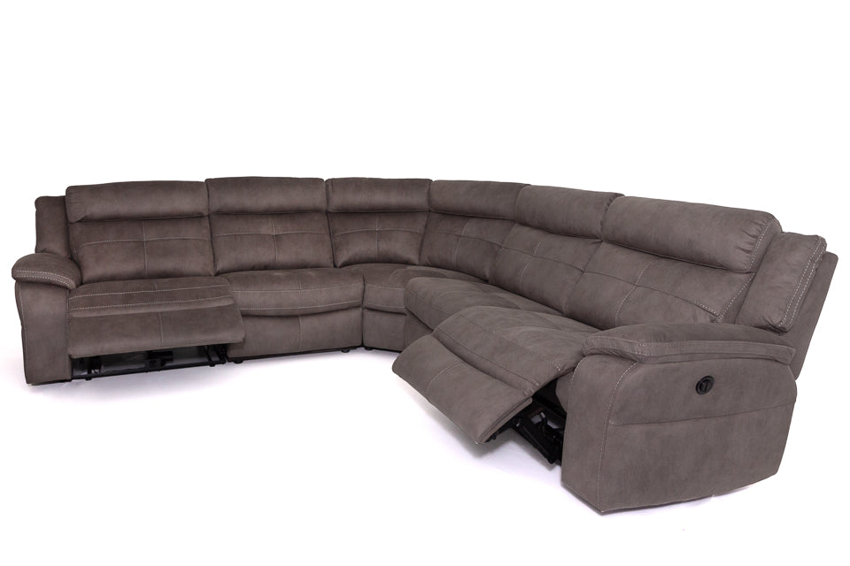 Yvette - Grey Fabric Power Recliner Corner Sofa