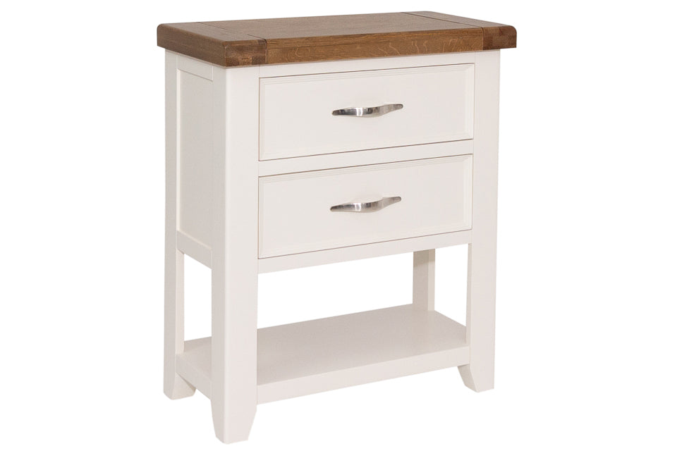 milena compact 2 drawer console table